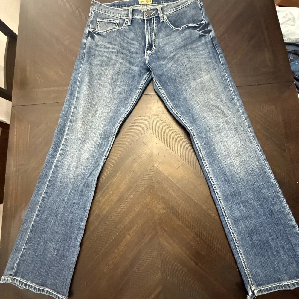 Wrangler 20X Men's Blue Denim Jeans with Back Pocket Stitching - Picture 3 of 5